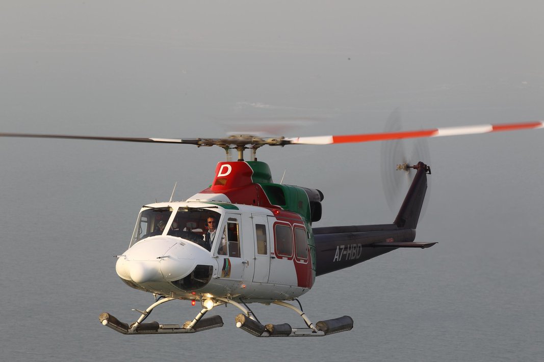 GHC Bell 412 helicopter in flight